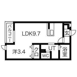 ウィングスI(1LDK/2階)の間取り写真