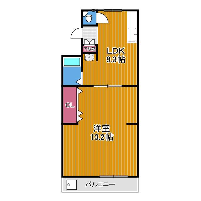 サンライズ藤井寺(1LDK/1階)の間取り写真