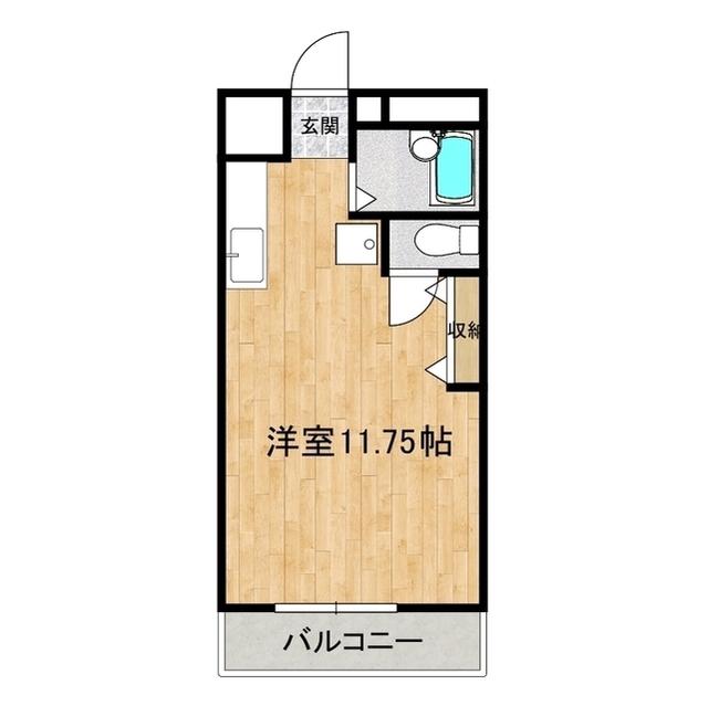 コーポピアなかやまC棟(1K/2階)の間取り写真
