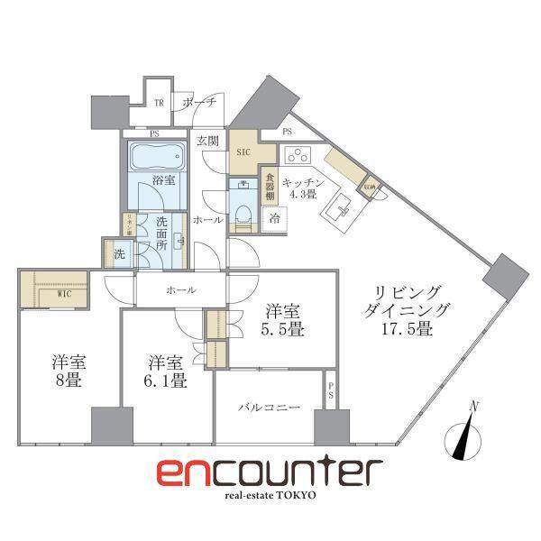 BRILLIA一番町(3LDK/9階)の間取り写真