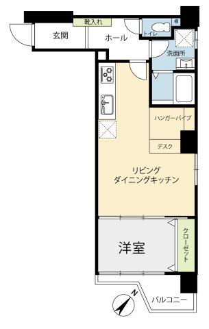 ハイツ南太田(1LDK/3階)の間取り写真