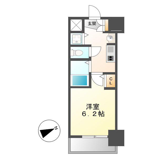 プレサンス名古屋駅前プラチナム(1K/11階)の間取り写真