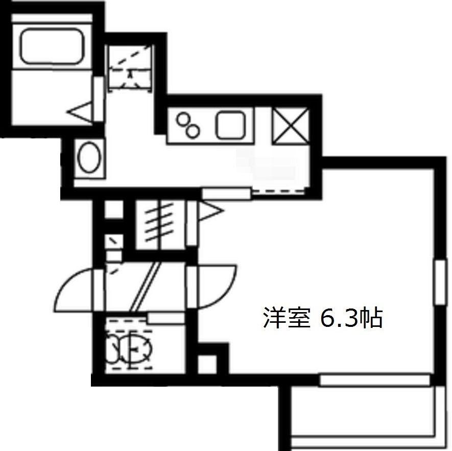 CALORE川崎(1K/2階)の間取り写真