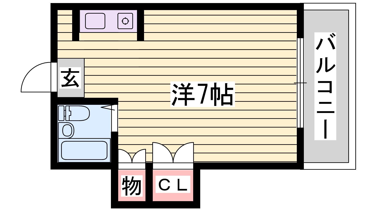 錦アトリオ(ワンルーム/3階)の間取り写真