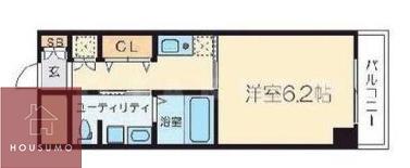 十三本町ウインズマンションII(1K/2階)の間取り写真