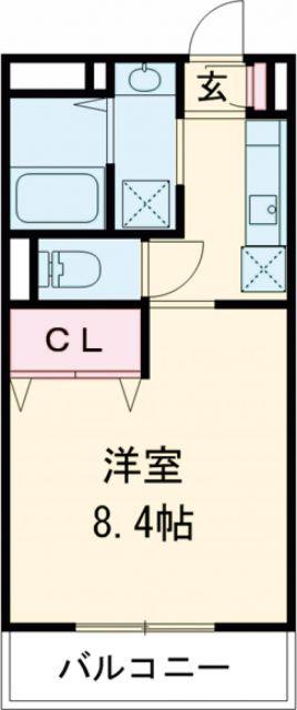 ファインテラス(1K/4階)の間取り写真