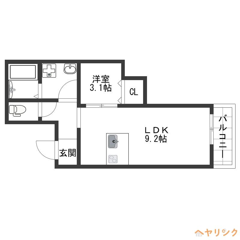 LE COCON 甚目寺II(1LDK/1階)の間取り写真