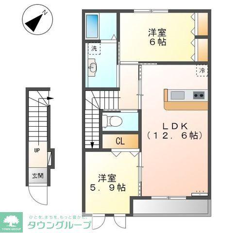 プランドールI(2LDK/2階)の間取り写真