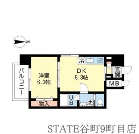 ISLA BONITA(1DK/3階)の間取り写真