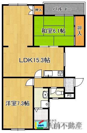 OAKHILLS10(2LDK/4階)の間取り写真