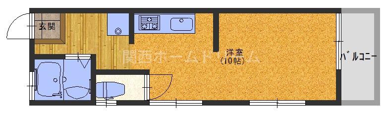 朝日マンション(ワンルーム/3階)の間取り写真