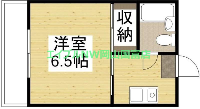 ドゥリーム浜(1K/4階)の間取り写真