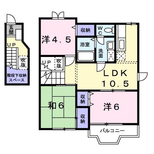 プラティーク・K II(3LDK/2階)の間取り写真