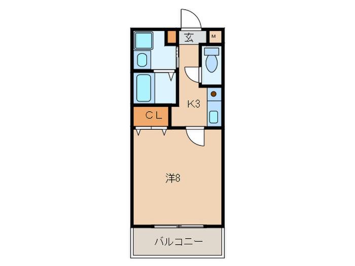 ルナ ロッカ(1K/1階)の間取り写真