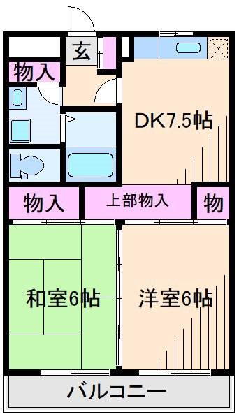 マンションホープ(2DK/3階)の間取り写真