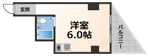 長瀬ロイヤルハイツ(ワンルーム/1階)の間取り写真