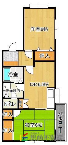グルックアオバ(2DK/2階)の間取り写真