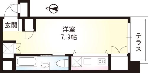 JR横浜線 淵野辺駅 徒歩2分 5階建 築23年(ワンルーム/5階)の間取り写真