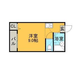 サンリバー天神南0103(ワンルーム/1階)の間取り写真