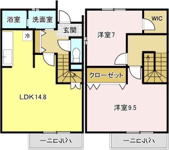 GLIDE武豊(2LDK/1階)の間取り写真