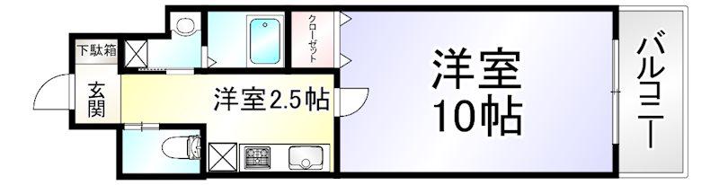 リード室町(1K/8階)の間取り写真