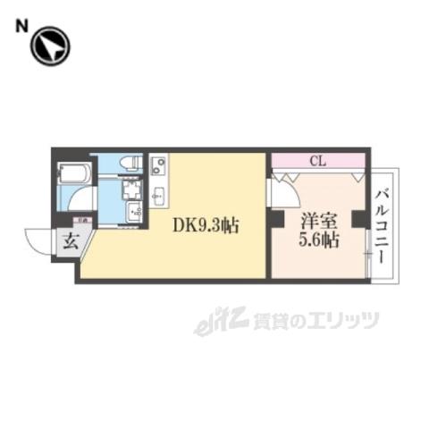 ソフィア墨染駅前(1DK/2階)の間取り写真