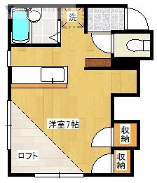 スプリングハイツ(ワンルーム/2階)の間取り写真
