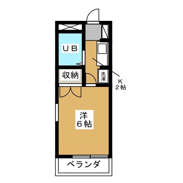 エムハイツ(1K/2階)の間取り写真