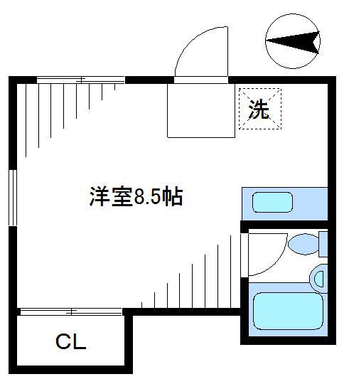 メゾンアサヌマ(ワンルーム/1階)の間取り写真