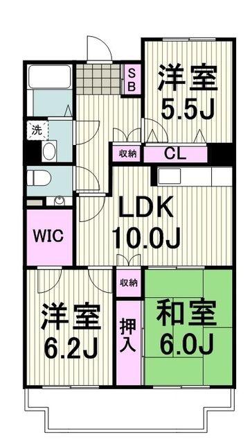 ルミエール市ヶ尾(3DK/3階)の間取り写真