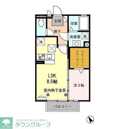 クレセール(1LDK/1階)の間取り写真