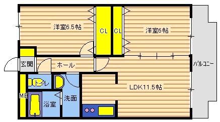 パロス135(2LDK/2階)の間取り写真