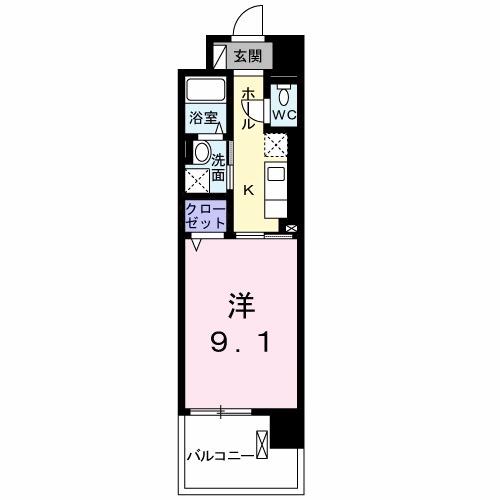 ファイン・スクエア(1K/3階)の間取り写真