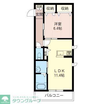 プランドールM(1LDK/2階)の間取り写真