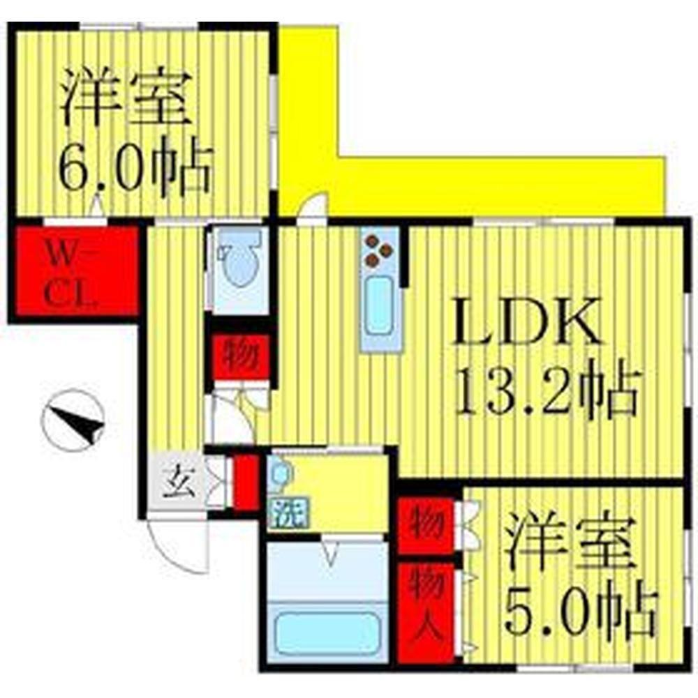 K PIATTO(2LDK/1階)の間取り写真