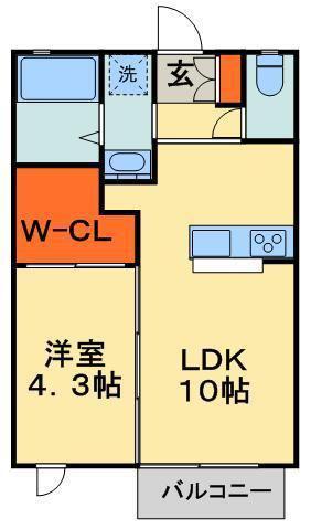 メゾンバーニーズ(1LDK/1階)の間取り写真