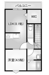EARL´S COURT下泉(1LDK/2階)の間取り写真