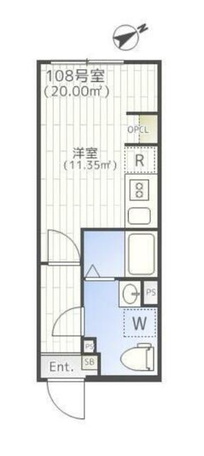 THE PARK EXIA 大崎(ワンルーム/1階)の間取り写真