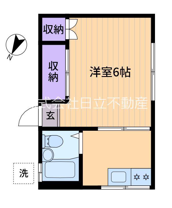 堀内荘(1K/1階)の間取り写真