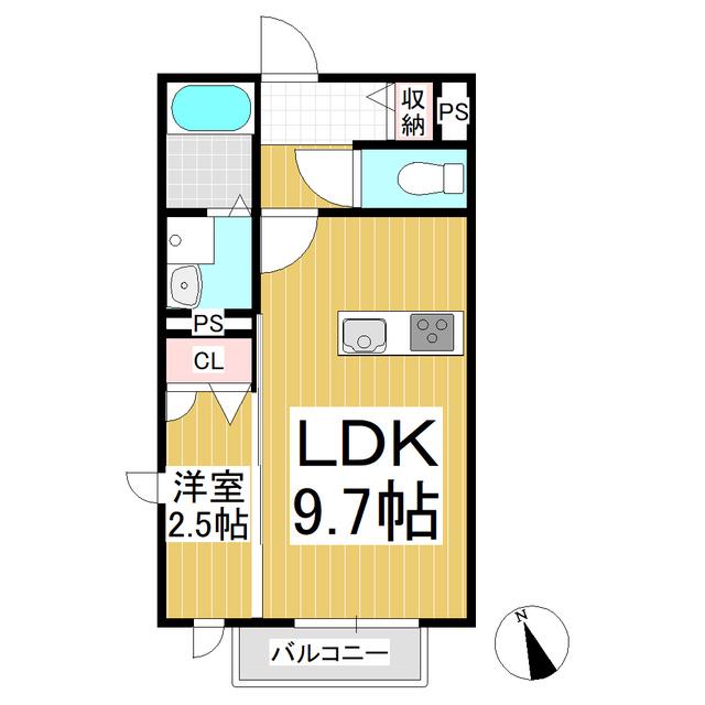 ア・レーズ上田A(1LDK/2階)の間取り写真