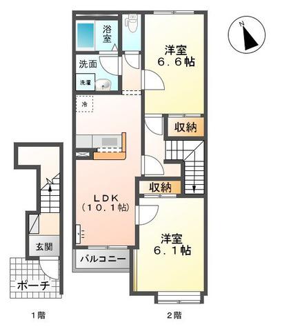スプリングチェリーI(2LDK/2階)の間取り写真