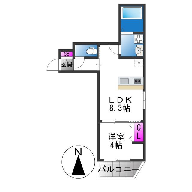 SIERRA深江南(1LDK/1階)の間取り写真