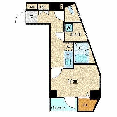 プレールドゥーク用賀(1K/3階)の間取り写真
