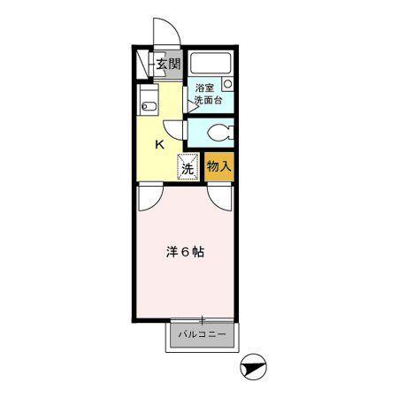 ピュアパレス壱番館(1K/1階)の間取り写真