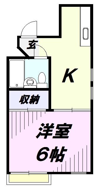 舟寄ハイツ(1K/2階)の間取り写真