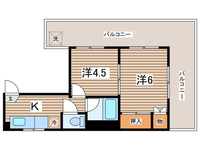 アービル堀濱第2(2K/5階)の間取り写真
