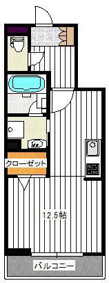 ブランヴェール(ワンルーム/3階)の間取り写真