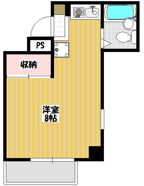 双葉マンション(ワンルーム/4階)の間取り写真