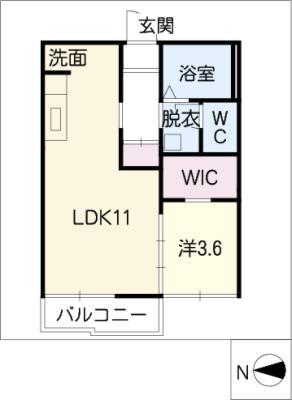フォーブル万葉(1LDK/1階)の間取り写真