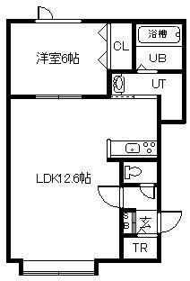 JR富良野線 神楽岡駅 徒歩13分 2階建 築7年(1LDK/2階)の間取り写真